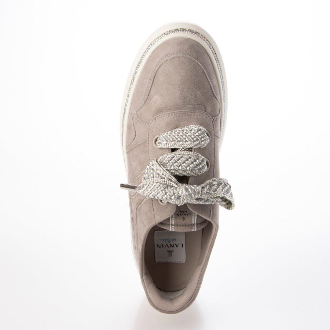 新品！箱付き！定価約２万円！LANVIN グレー スエード スニーカー