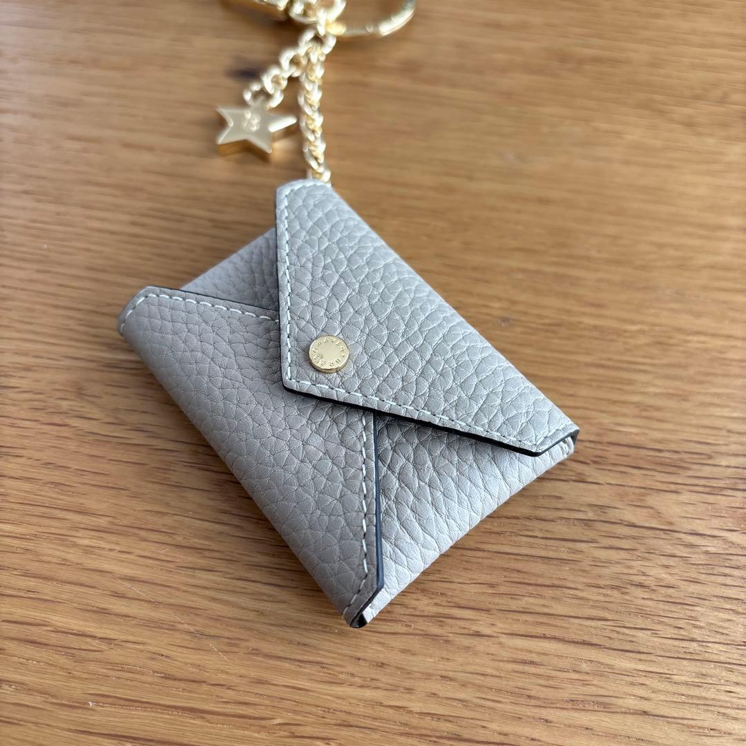 BONAVENTURA グレージュ ベージュ グレー レザー キーホルダー