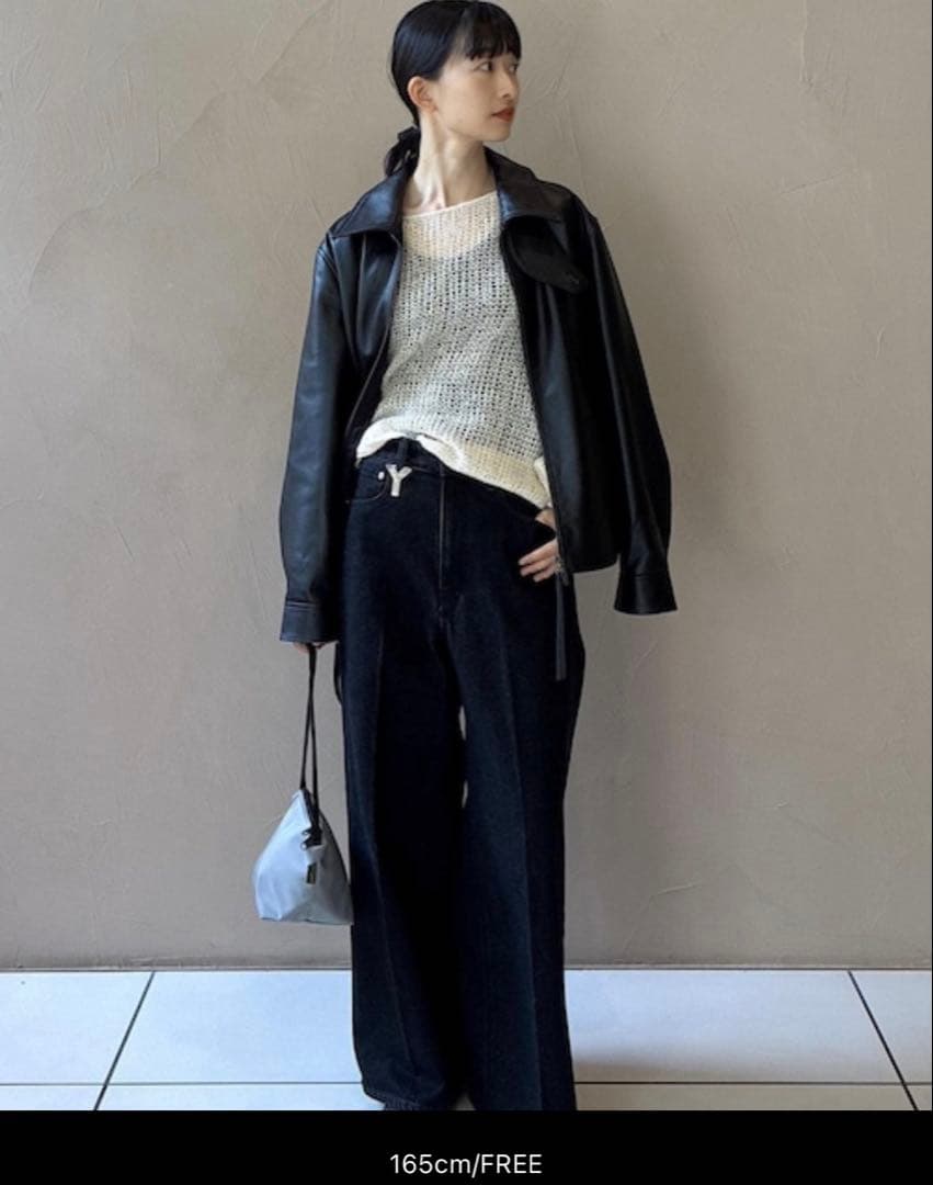 新品未使用【SALON adam et rope】ラムレザージップブルゾン