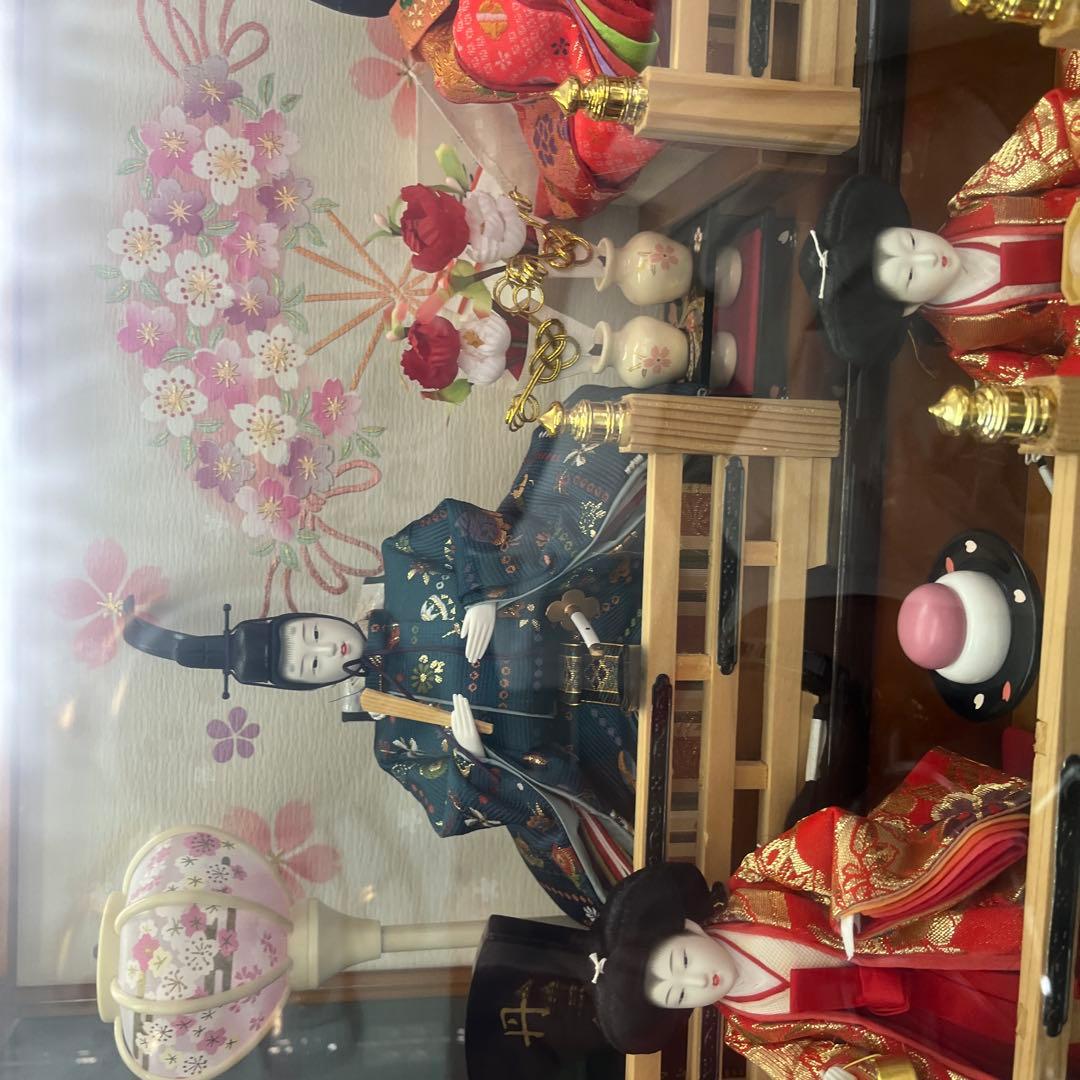 わかさや人形店閉店処分　全品9割引き雛人形 ガラスケース付き　オルゴール付き