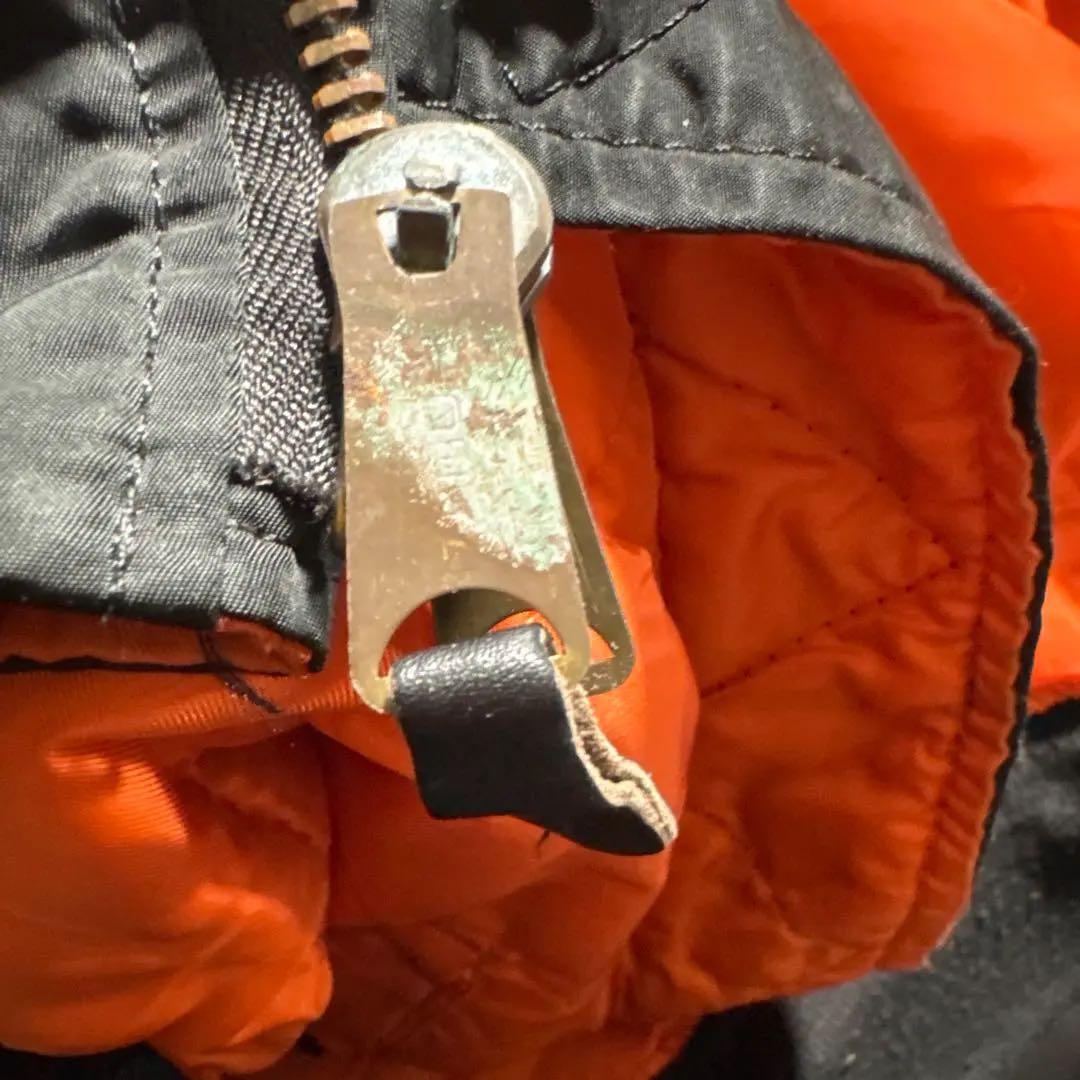 80s alpha USA製　reversible ma-1 ブラック　オレンジ