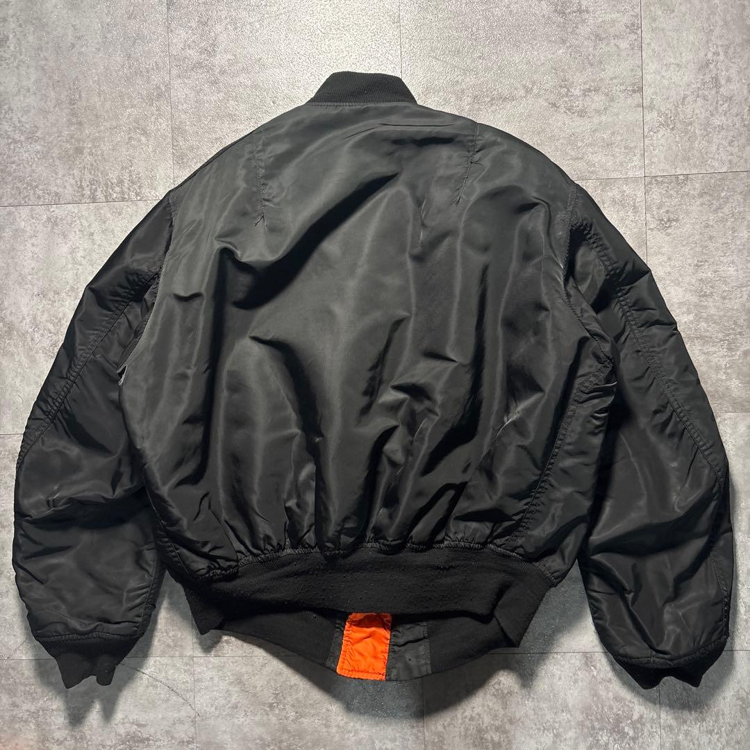 80s alpha USA製　reversible ma-1 ブラック　オレンジ