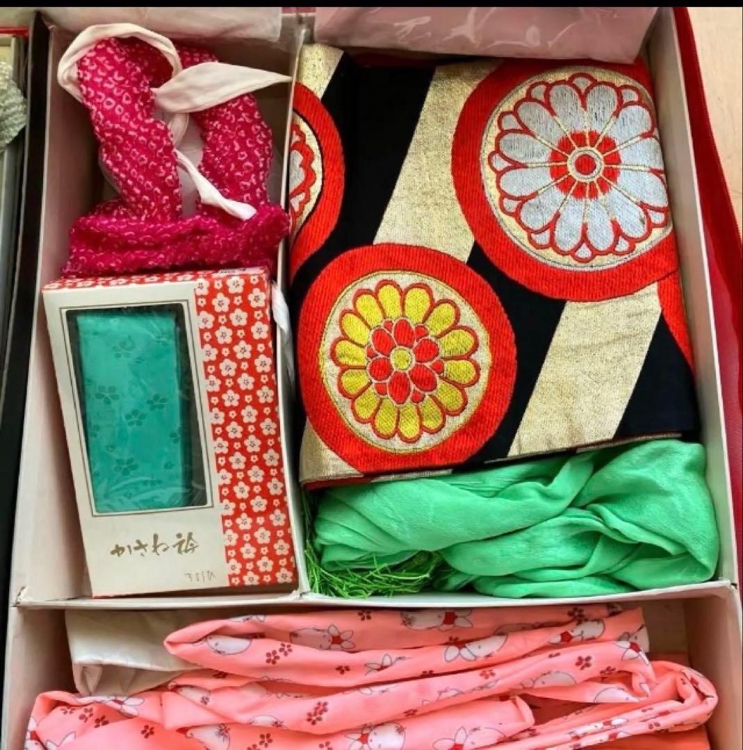 豪華総絞り‼️七五三用着物　大手百貨店扱い　着付け用小物一式付属