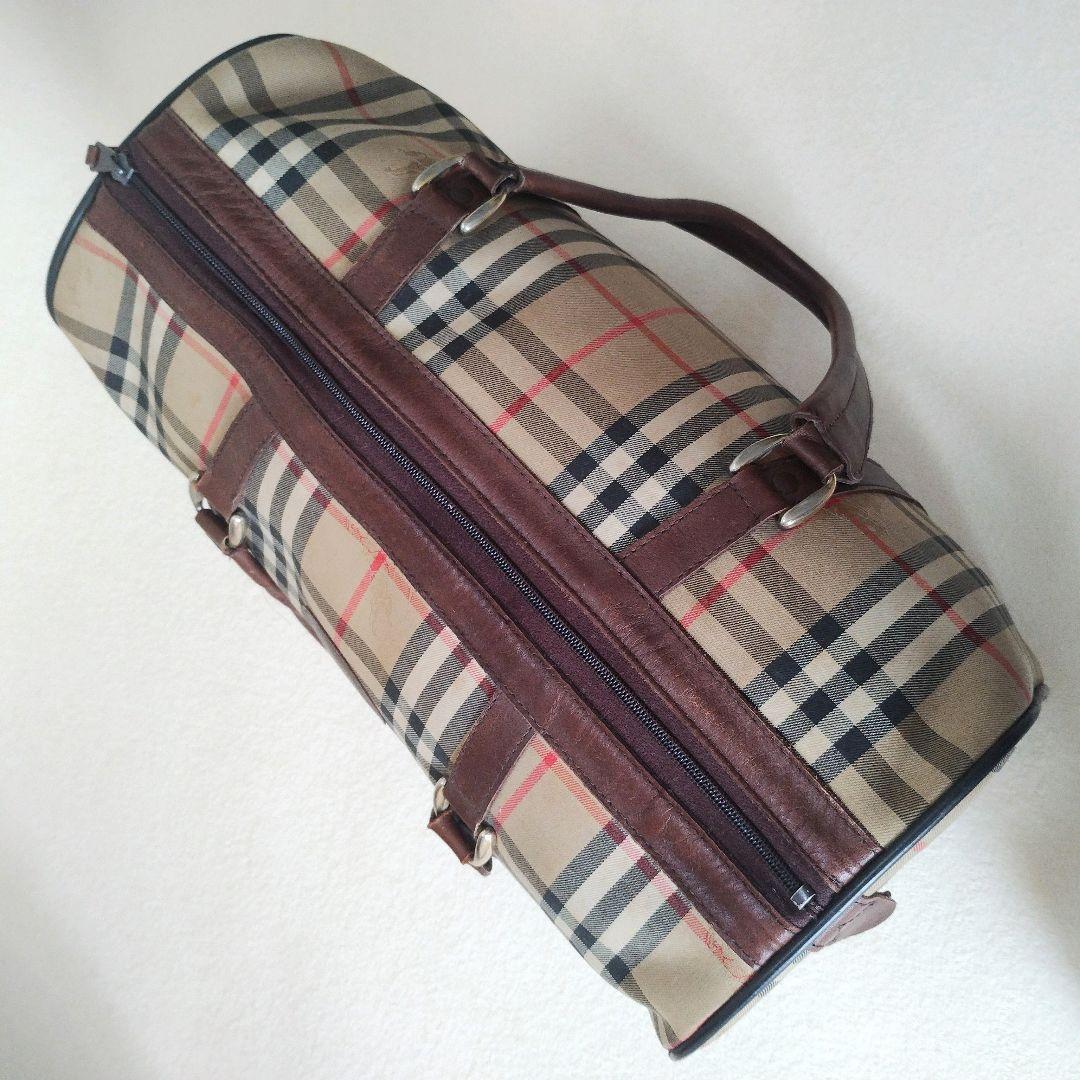 BURBERRY ミニボストンバッグ キャンバス ノバチェック シャドーホース