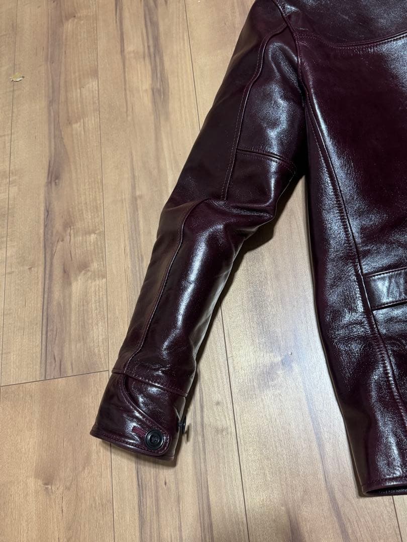 Y2 LEATHER アリニンホースカーコート　チェリー