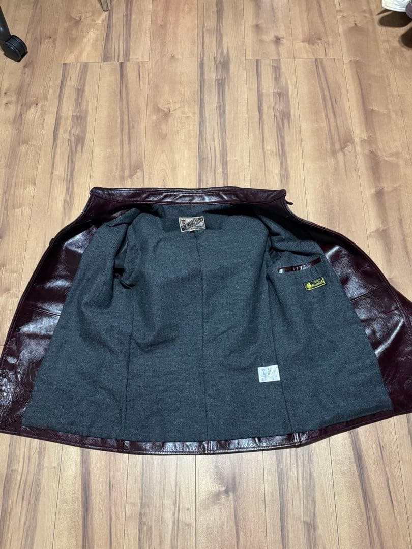 Y2 LEATHER アリニンホースカーコート　チェリー