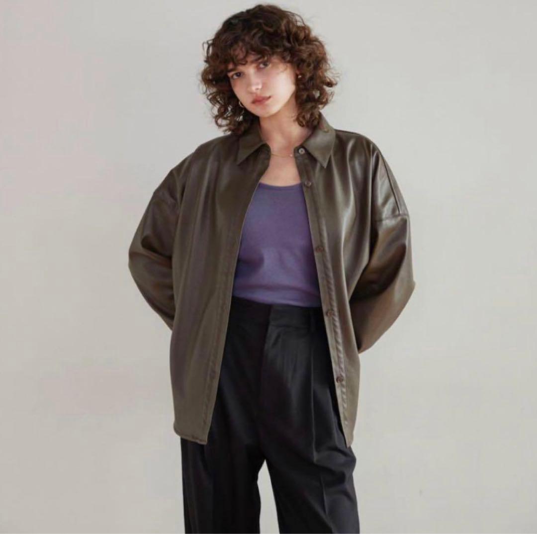 Searoomlynn Soft Stretch ECOレザーオーバーシャツ