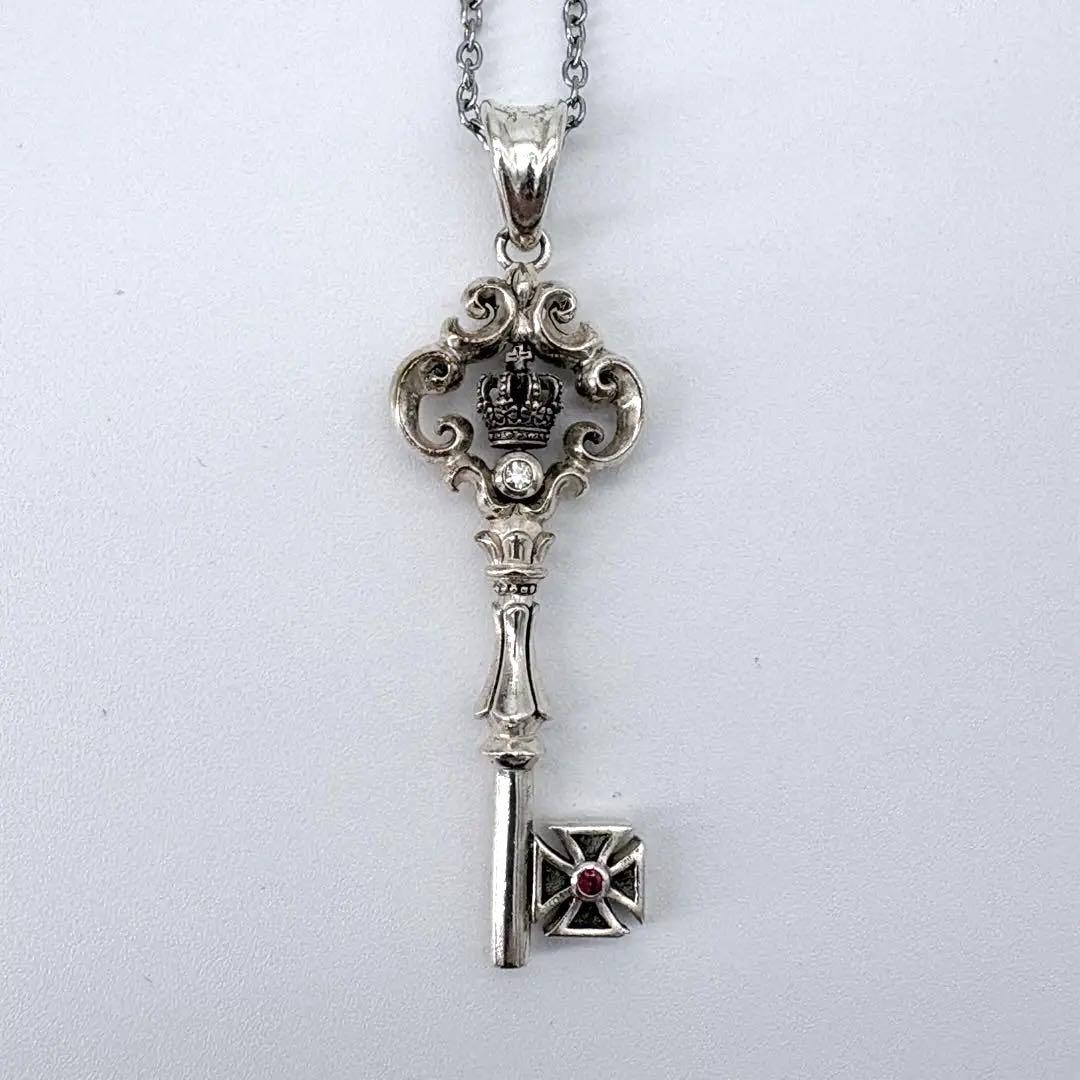 ジャスティンデイビス ネックレス 鍵 クリエーションキー クラウン 王冠 925