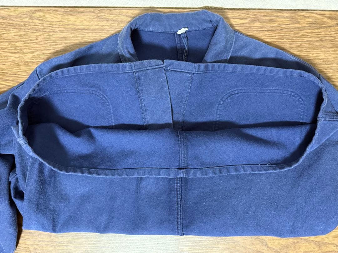 80s–90s Unknownフレンチ モールスキン ワークジャケット ブルー