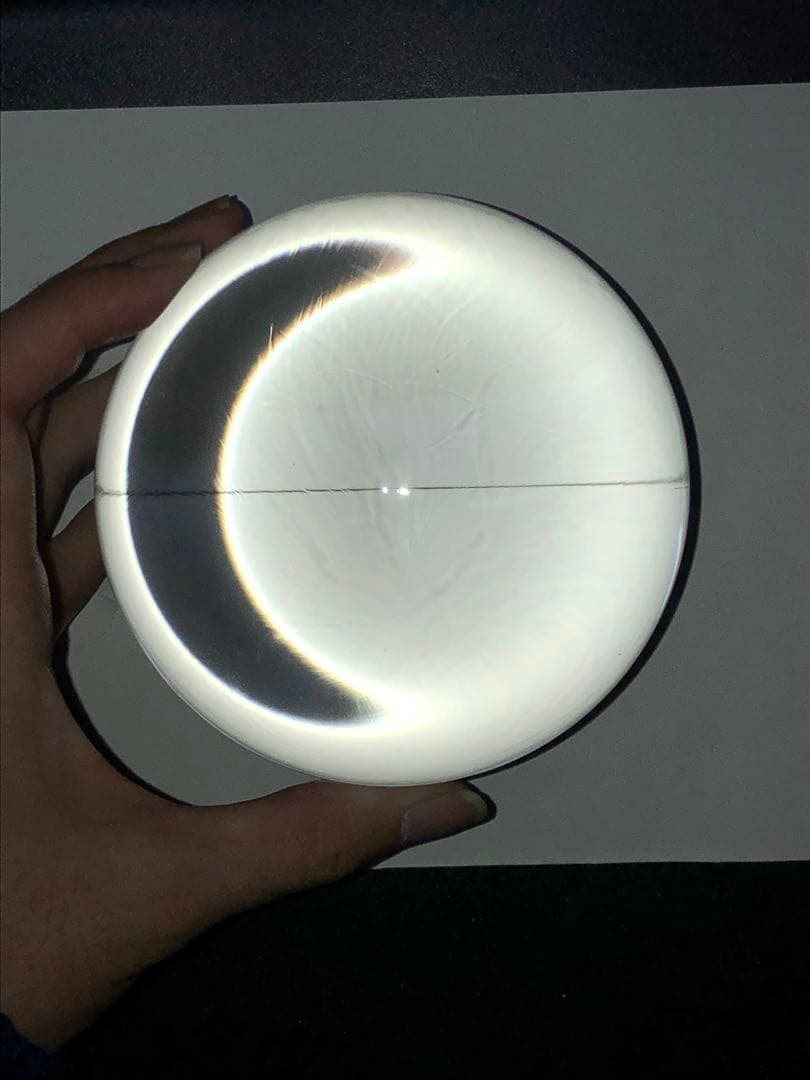 説明必読！台付き美品　水晶　丸玉　スフィア 約9.4センチ　【匿名配送】
