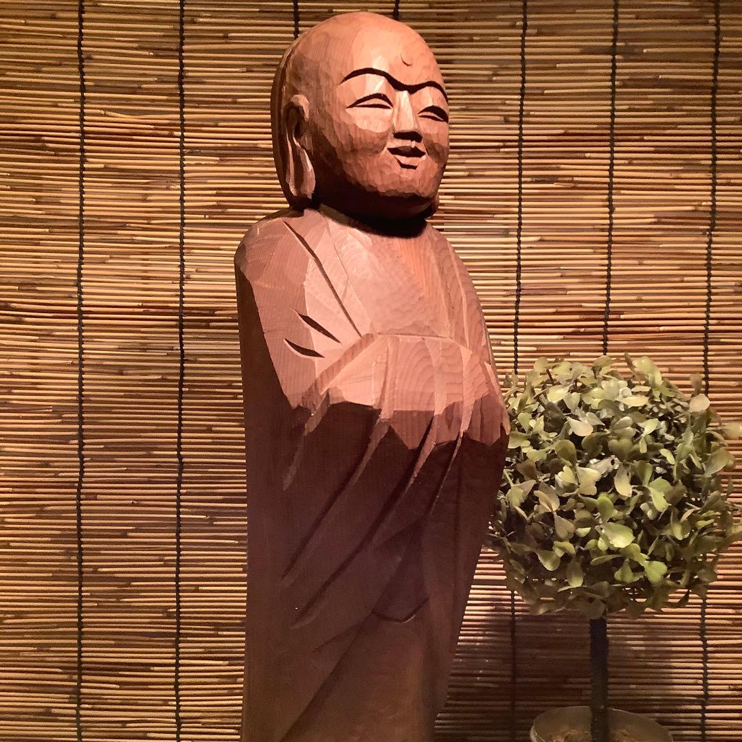 コダック様売約keep「合掌・勢至菩薩＋救世地蔵菩薩」ニ仏・漆金箔・木彫