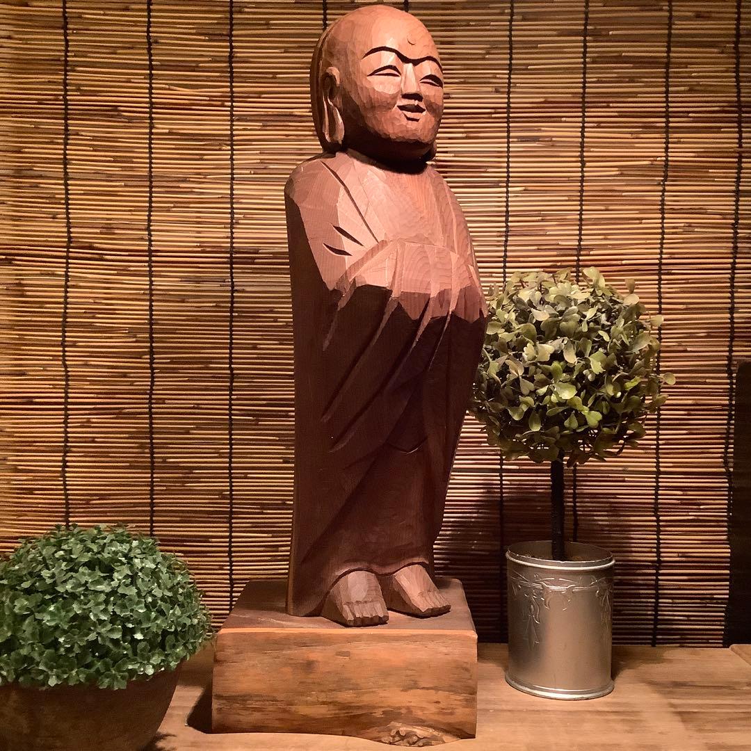 コダック様売約keep「合掌・勢至菩薩＋救世地蔵菩薩」ニ仏・漆金箔・木彫