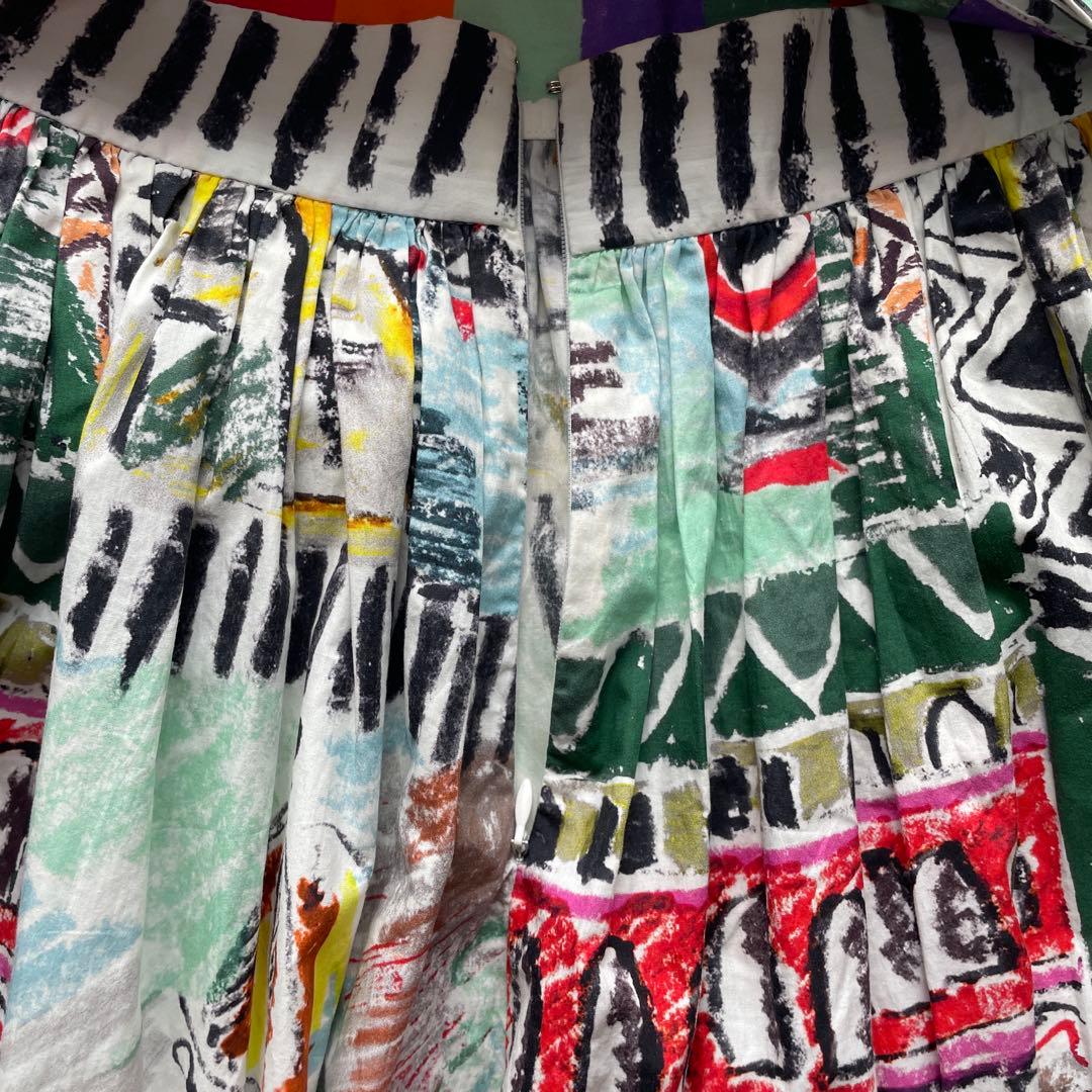 美品　PRADA　プラダ　 ベネチア総柄　プリントフレアスカート　サイズ40