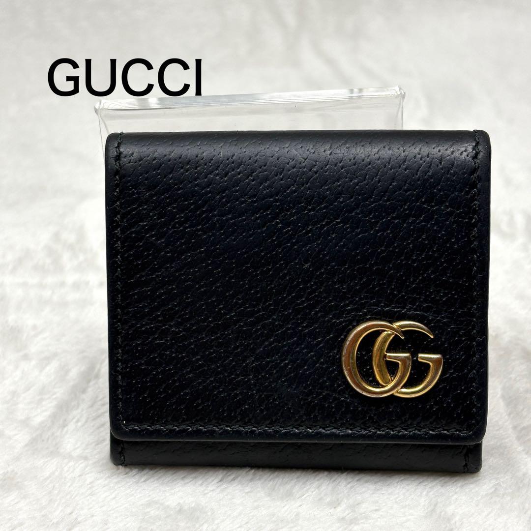GUCCI グッチ GGマーモント ケース レザー ブラック 小銭入れ