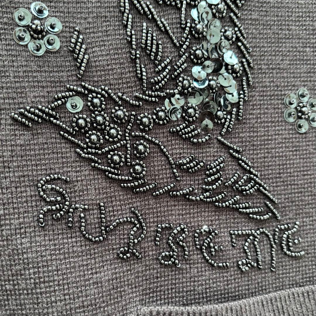 【希少】Supreme Beaded Applique Cardigan L