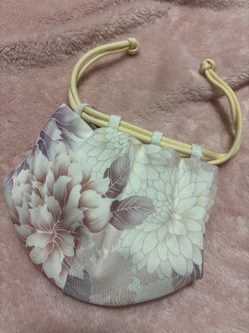 七五三　3歳女の子被布　くすみピンク　ホワイトぴんく白牡丹　ベロア　5点セット