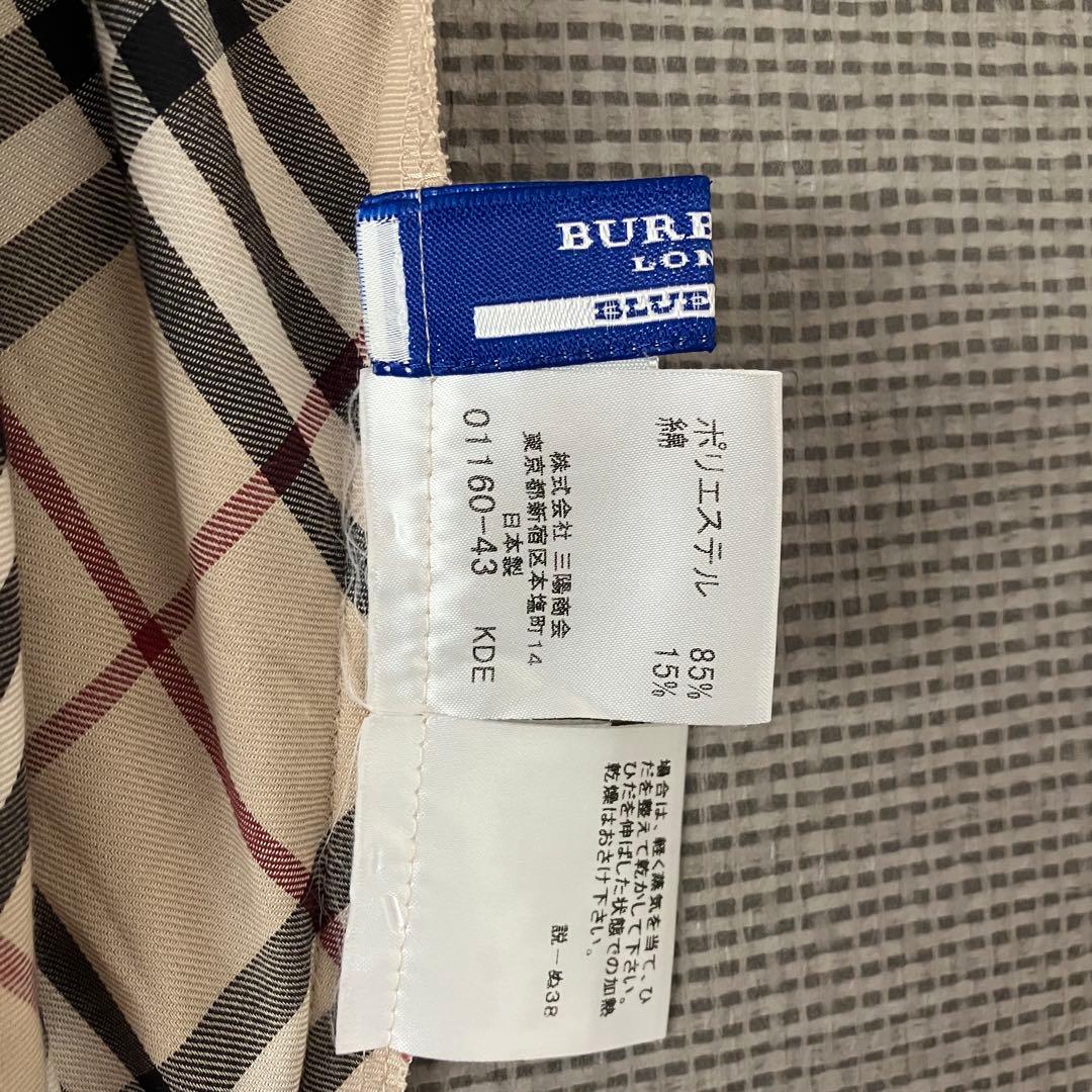 美品 バーバリーブルーレーベル プリーツワンピース ノバチェック 36