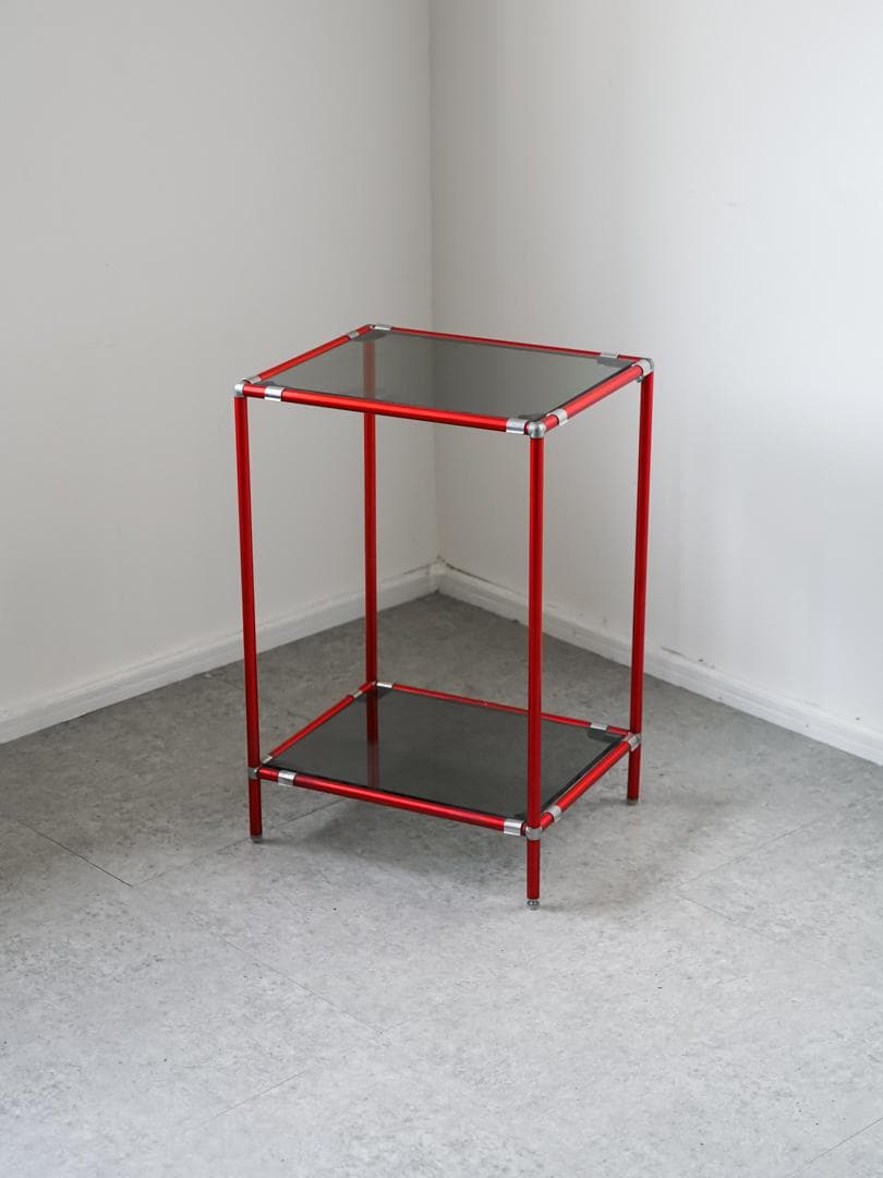 ヴィンテージ ガラスシェルフ モジュールラック 収納棚 ポストモダン