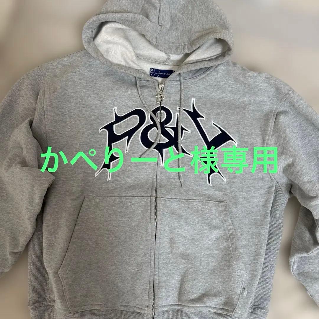 punkandyoグレー パーカー P&Yロゴ