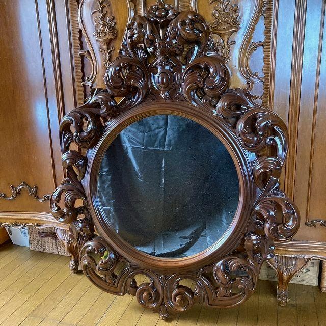 イタリア ヴィンテージ ロココ様式 大型ウォール ミラー ヨーロピアン 壁掛け鏡