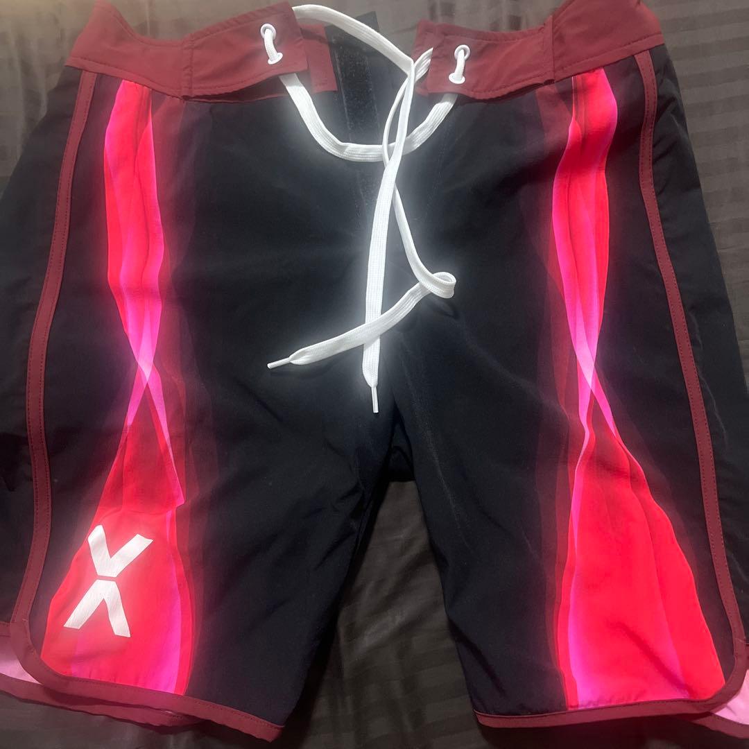 VEATM サーフパンツ 黒/赤/ピンク