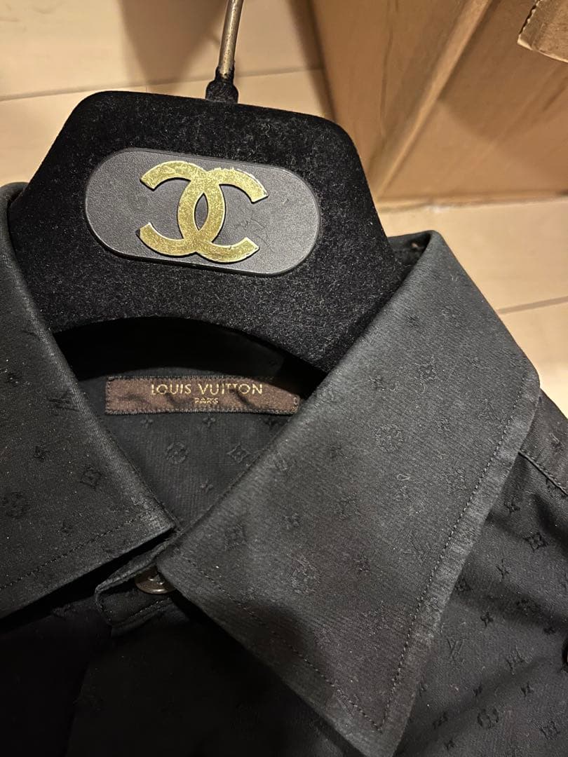 Louis Vuitton ブラック 長袖シャツ　ミニモノグラム　ジャガード