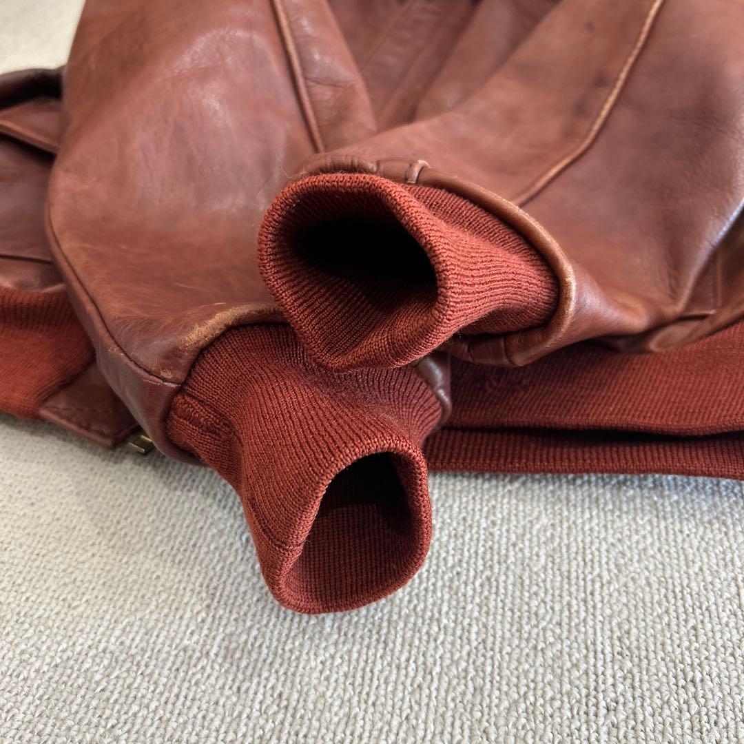 エアロレザー　A-2 レザージャケット　本革　ブラウン系　40