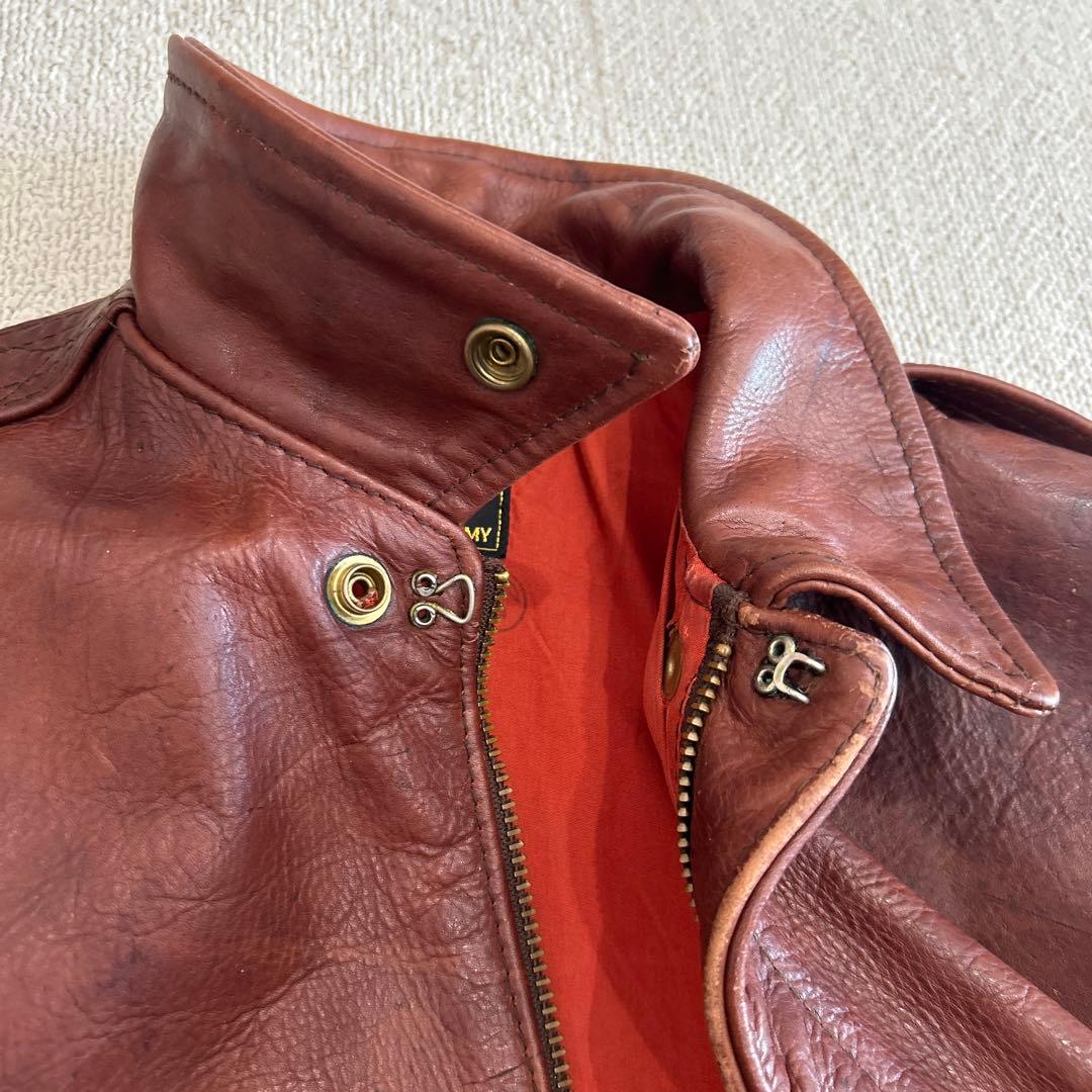 エアロレザー　A-2 レザージャケット　本革　ブラウン系　40