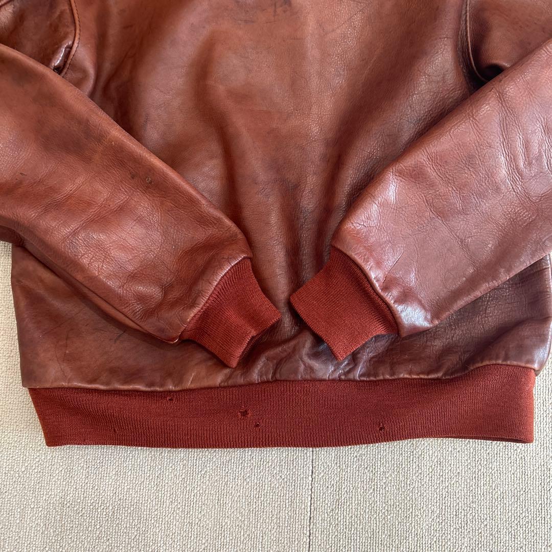 エアロレザー　A-2 レザージャケット　本革　ブラウン系　40