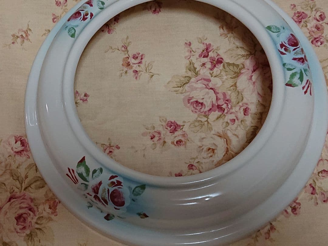 イマン　プリンセスローズブルー　トラッシュ缶　ストッカー　薔薇　ローズ　花柄