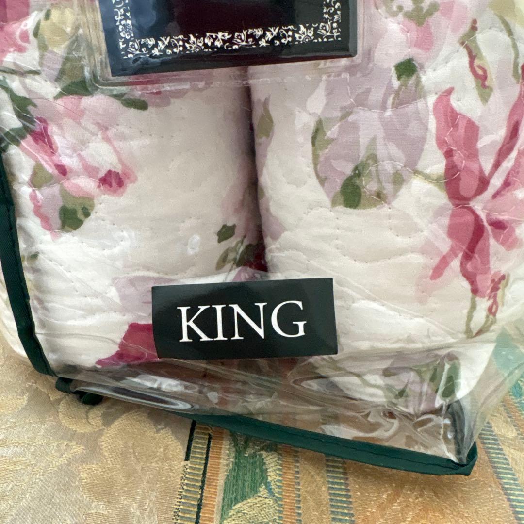 Laura Ashley リバーシブルベッドキルト３点セット キングサイズ