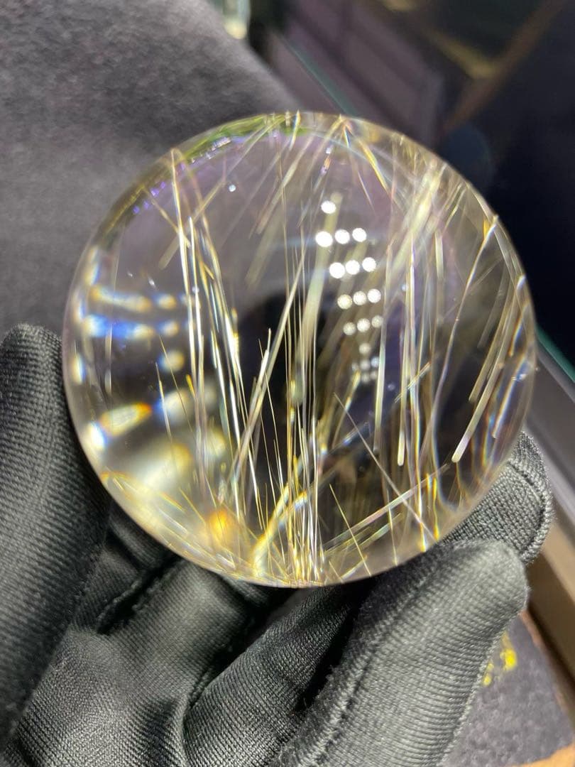 ⭐︎【天然】ゴールド ルチル クオーツ 置物 55mm