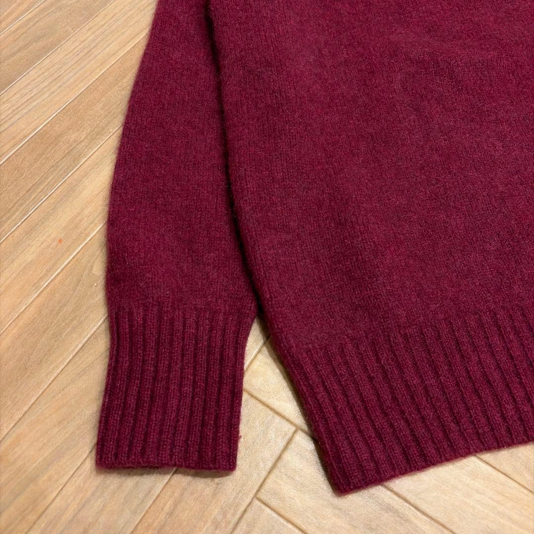 美品 ノーブル YAKヤク100% ワイドクルーネックプルオーバー ボルドー