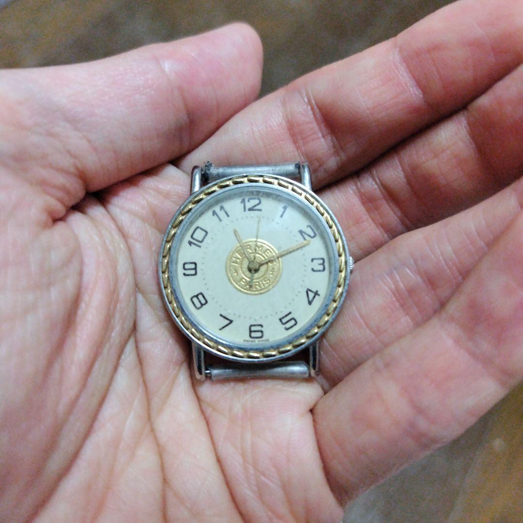 HERMES エルメス セリエ メンズ腕時計　本皮新品ベルト　要オーバーホール