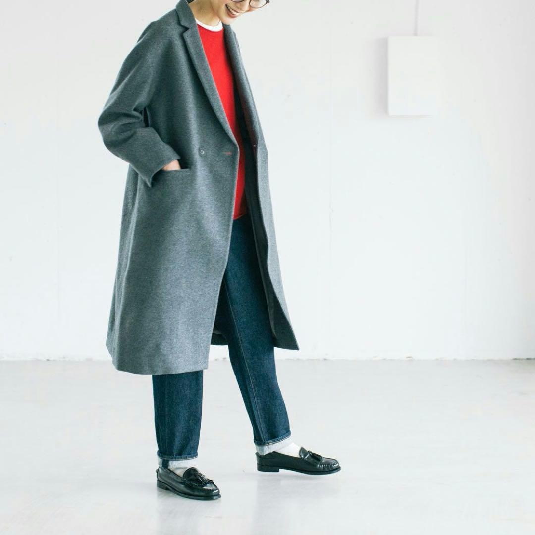 「冬のお出かけも私らしく」3WAYアレンジ襟のかろやかチェスターコート　グレー