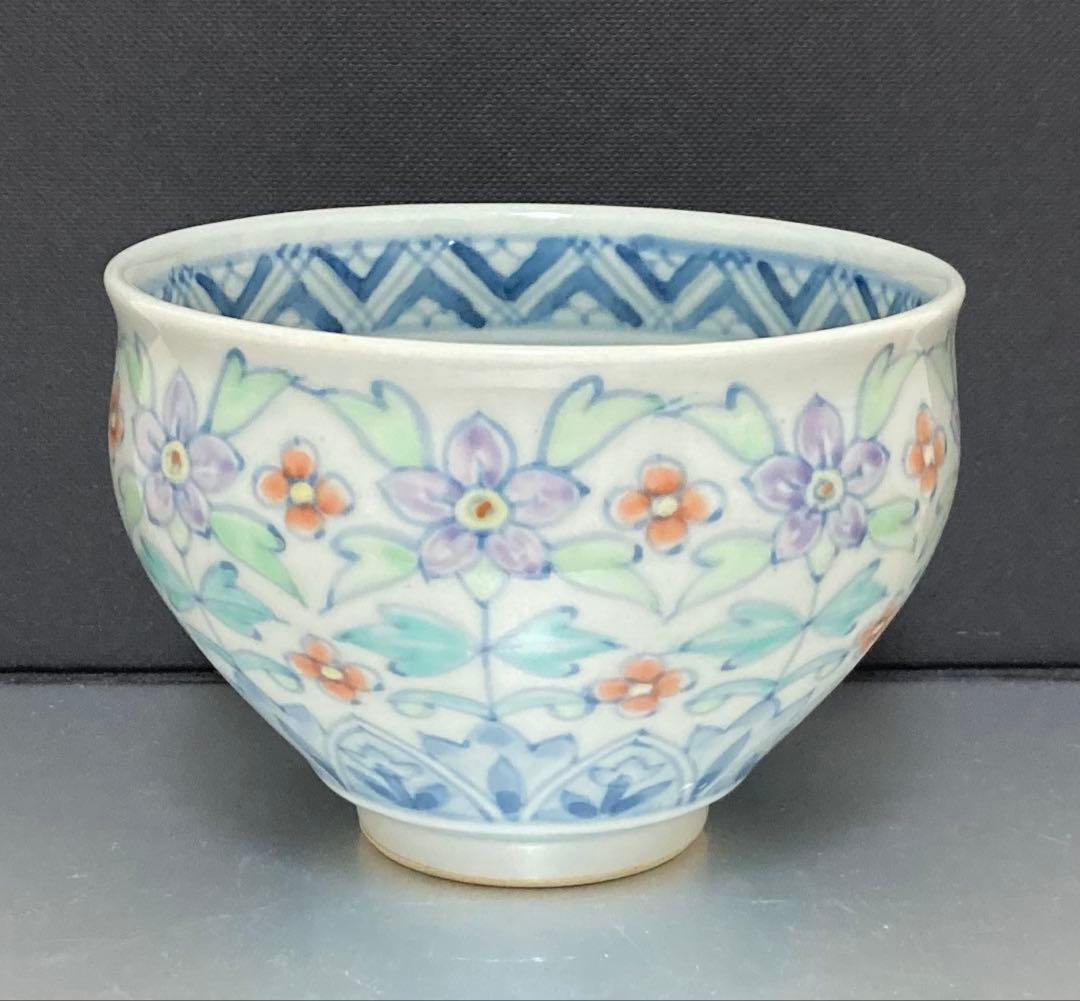 佐藤走波（六代）染錦花文　小鉢