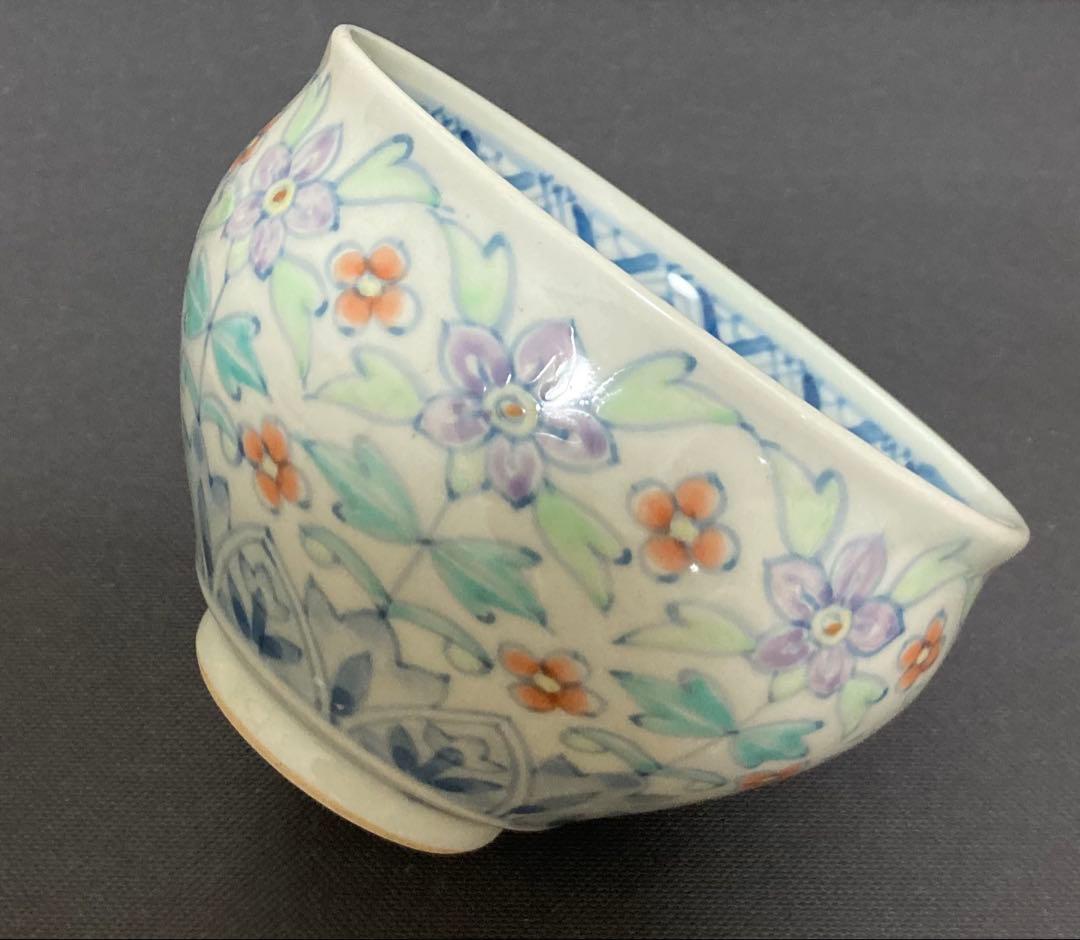 佐藤走波（六代）染錦花文　小鉢