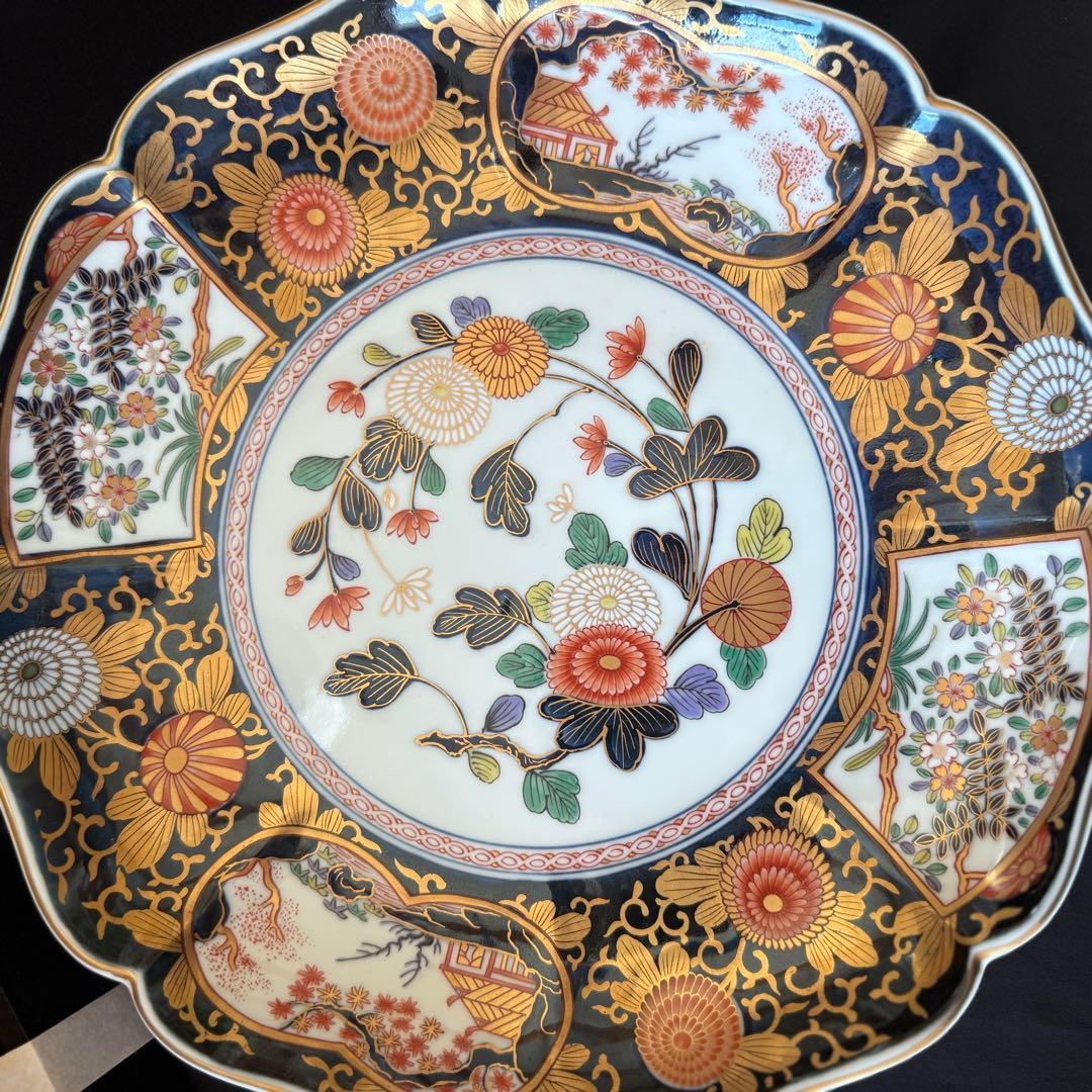 【共箱付き未使用】有田焼 其泉窯琳派　古伊万里様式　大皿1枚　飾り皿　豪華絢爛