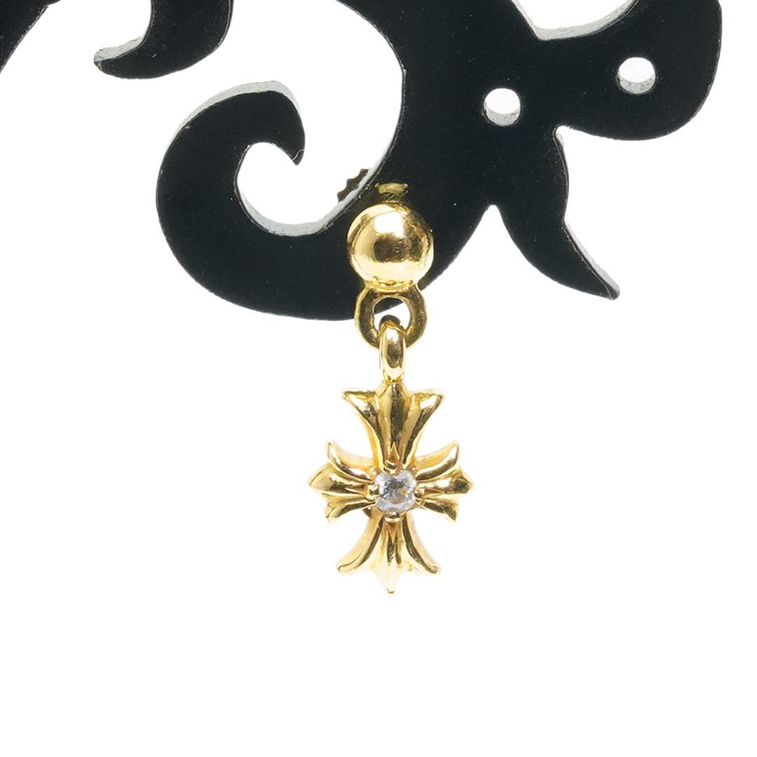 クロムハーツ 22K タイニーE CHプラス ドロップピアス ダイヤ 純正