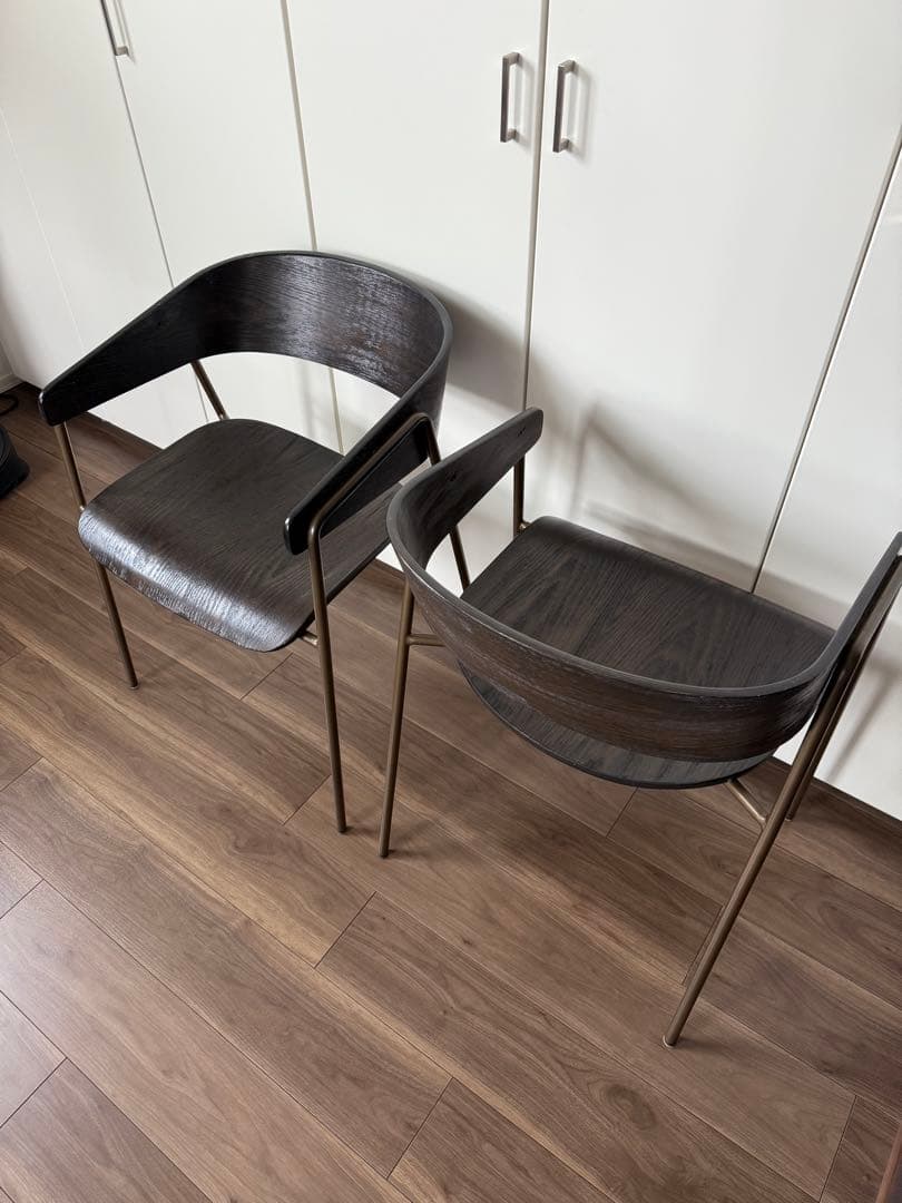 ダークブラウン ダイニングチェア 二脚セット ⚠️直接取引限定