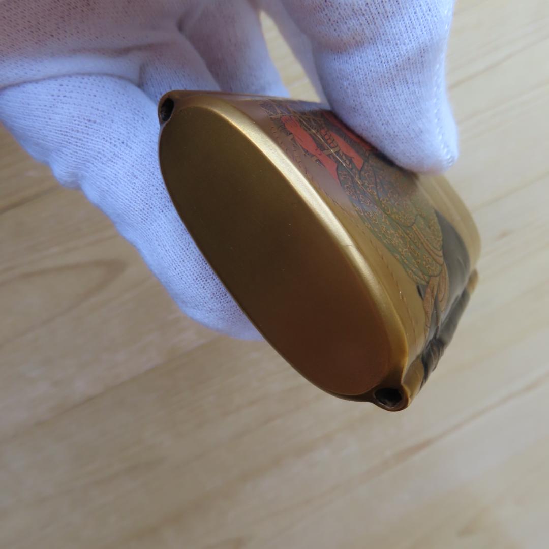 牧童と牛図蒔絵印籠（根付　唐子とひょっとこ面）