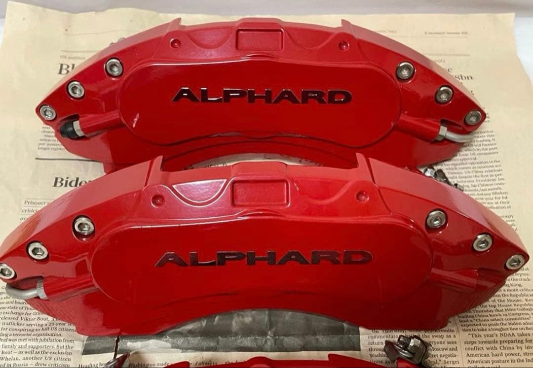 アルファード 30系 ロゴ入り キャリパーカバー レッド 前後一式セット