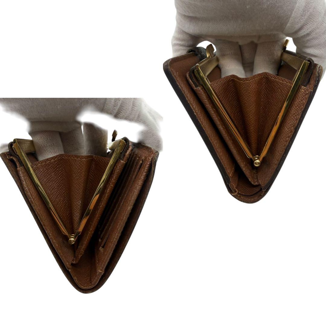 ルイヴィトン　ヴィエノワ　モノグラム　ブラウン　茶色　がま口　折り財布　新型