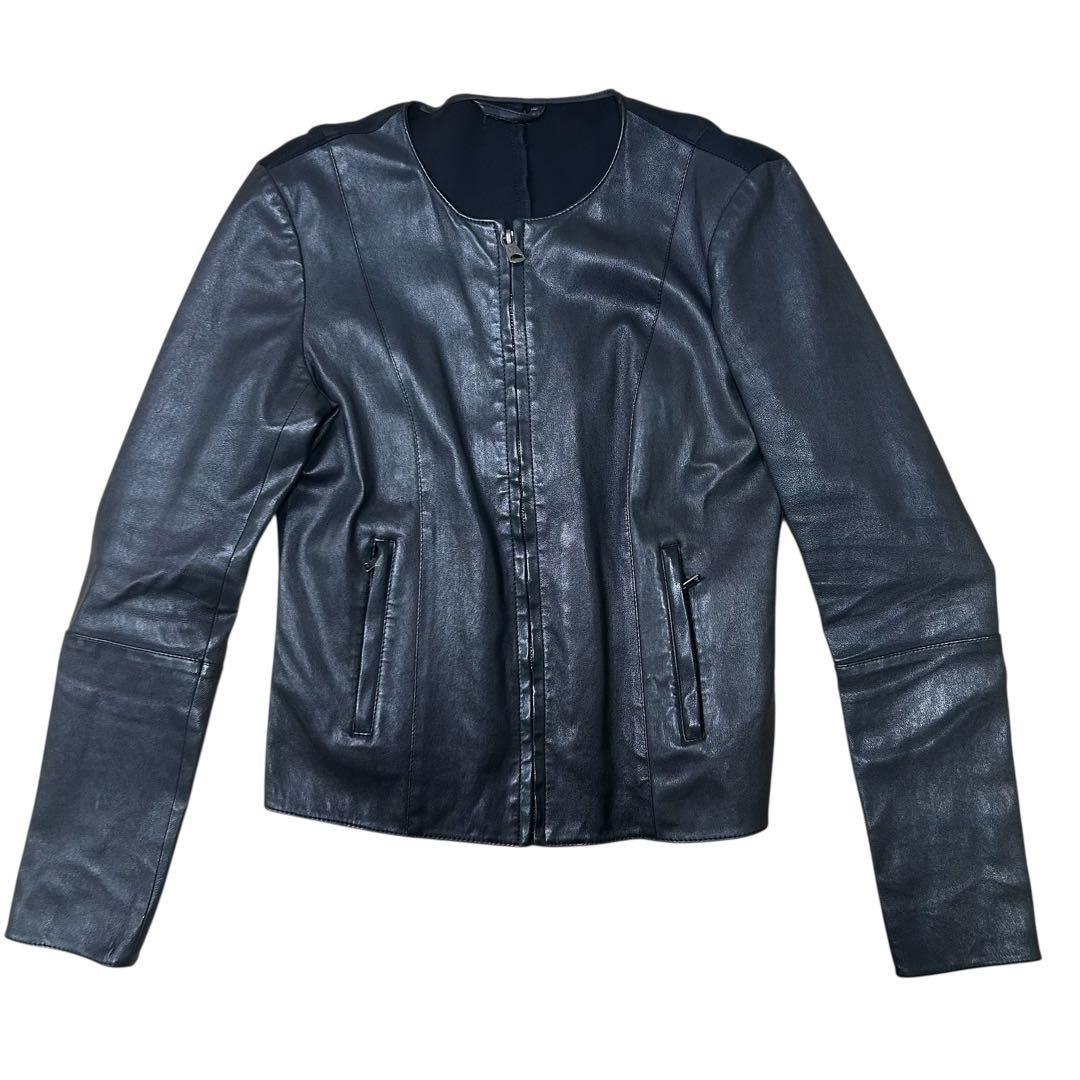 ★ほぼ未使用品★ WEEKEND MaxMara ノーカラー レザージャケット