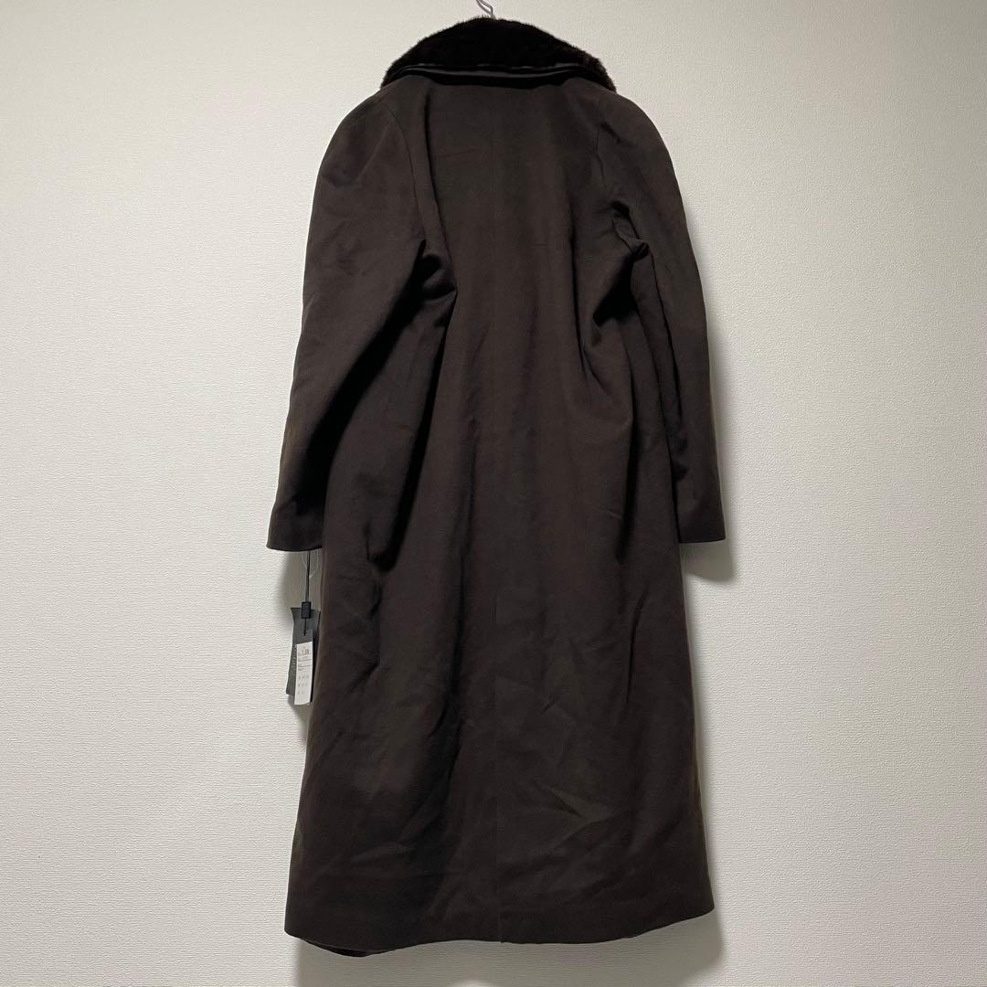 【極上の肌触り】ファーロングコート カシミヤ100 ミンク タグ付き Aライン