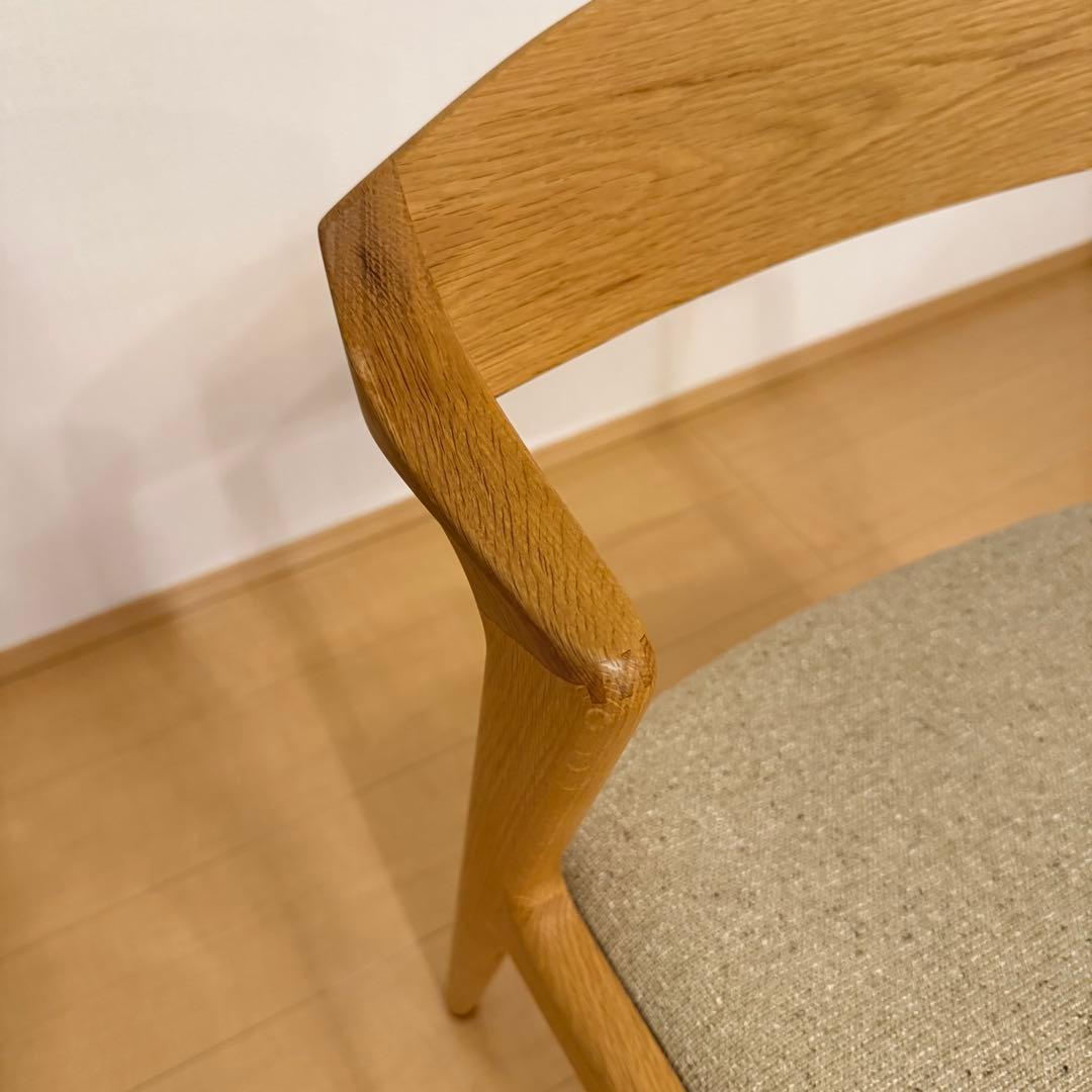 美品 シキファニチア ユナセミアームチェア ダイニングチェア 椅子 日本製 ①