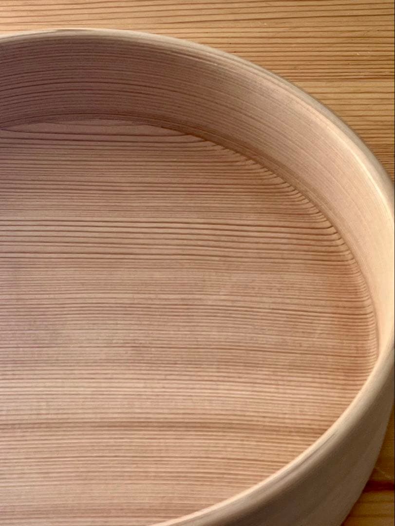 柴田慶信商店　秋田杉　曲げわっぱ　 無塗装　白木　飯切 おひつ　ハ寸　二段重