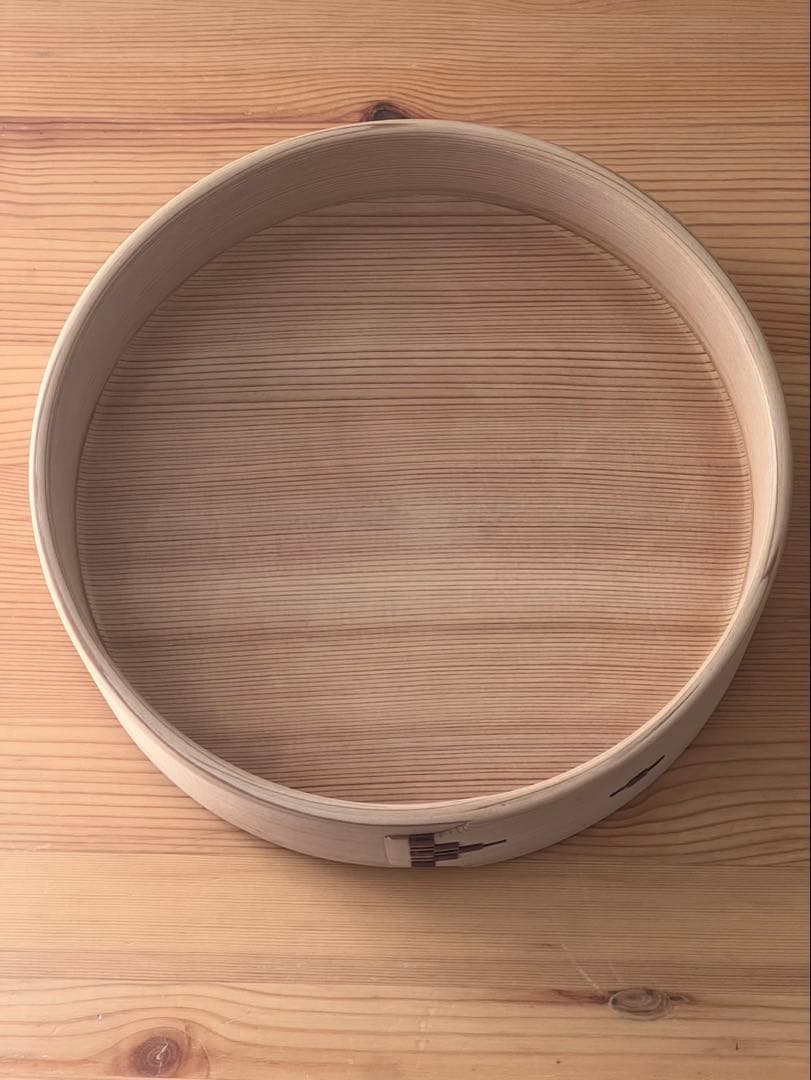 柴田慶信商店　秋田杉　曲げわっぱ　 無塗装　白木　飯切 おひつ　ハ寸　二段重