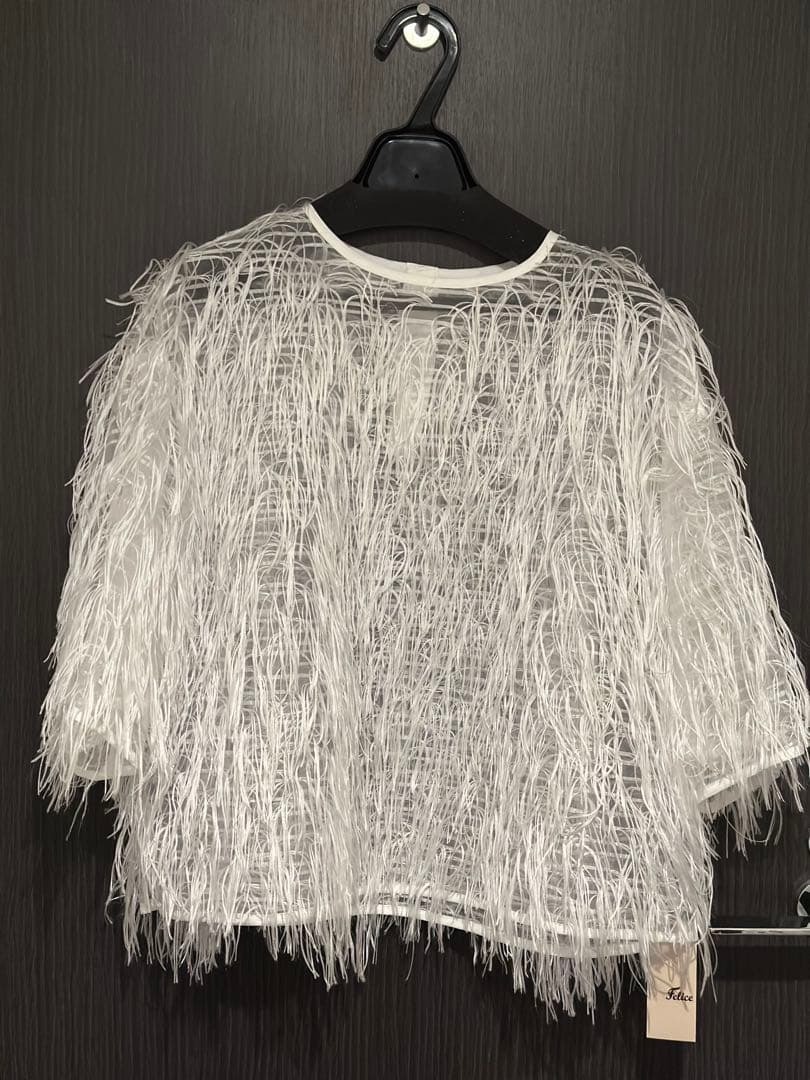 新品未使用タグ付き　[Felice]フリンジシアーブラウス