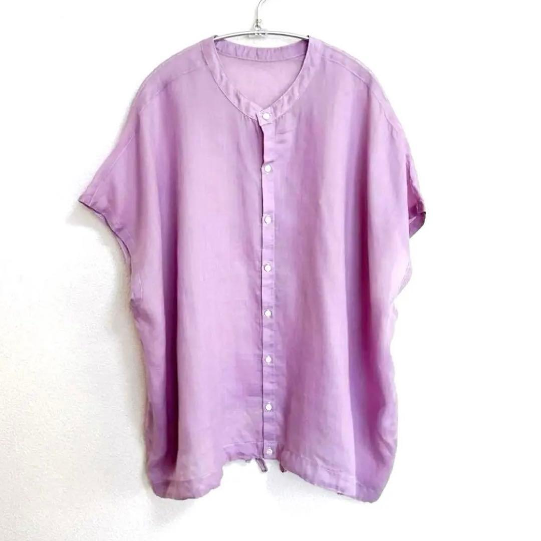 【 solamonat poche 】 ラベンダー　ラミー　シャツ　ブラウス